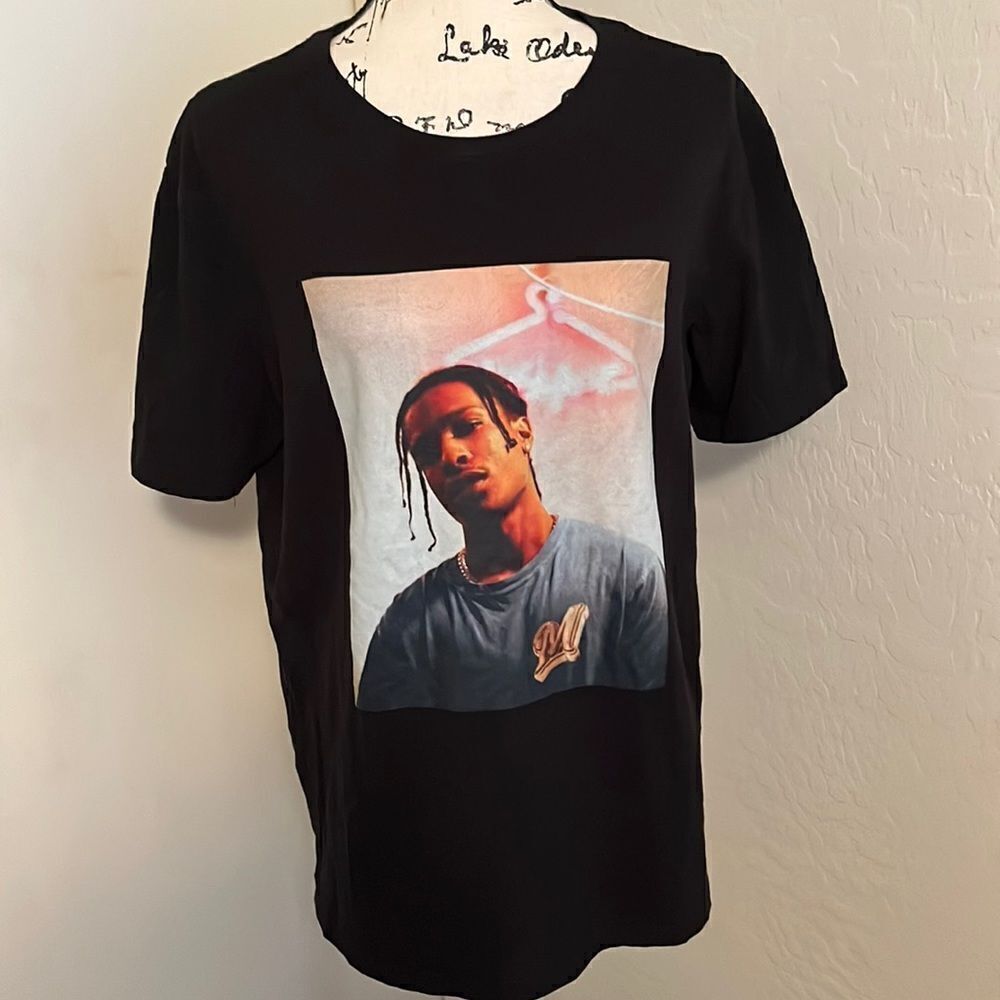 A$AP Rocky Music Black Graphic Short Sleeve Shirt Concert Festival